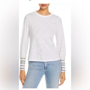 Goldie Smocked Cuff Slub Knit Long‎ Sleeve Tee size large